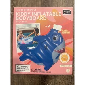 Coconut Grove Finn the Shark Kiddy Inflatable Bodyboard Blue Kids Pool Float New